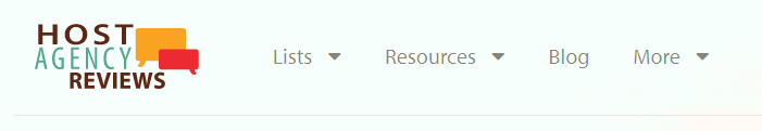 Host Agency Reviews' menu/navigation bar