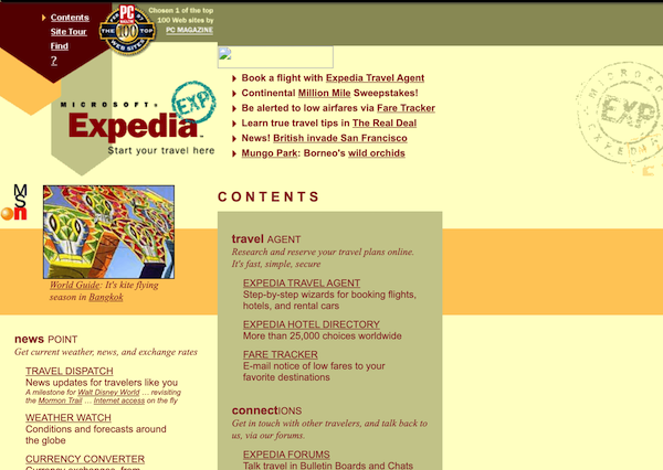 Expedia Site 1997