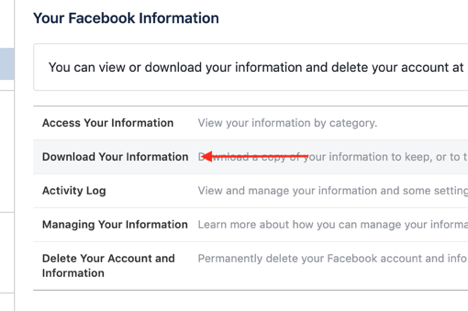 Download Facebook Networking Data, Step 3
