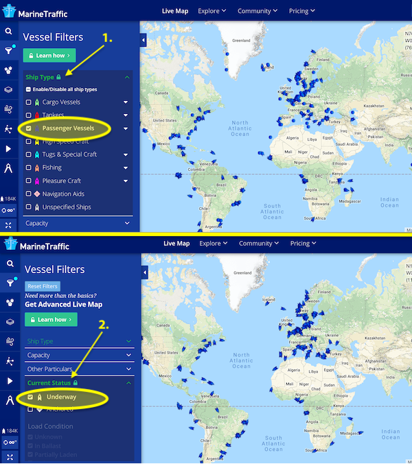 Cruise Ship Tracker, Real-Time