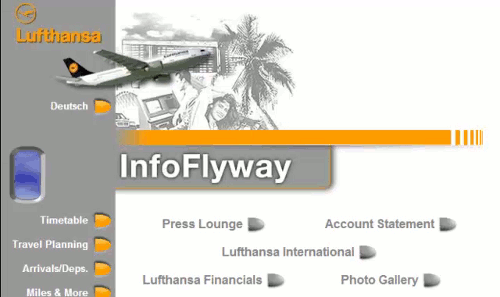 Lufthansa website 1998