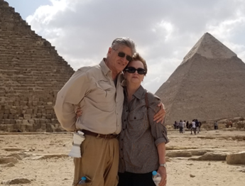 Luis Hernandez and Annette Hernandez at the Great Pyramids