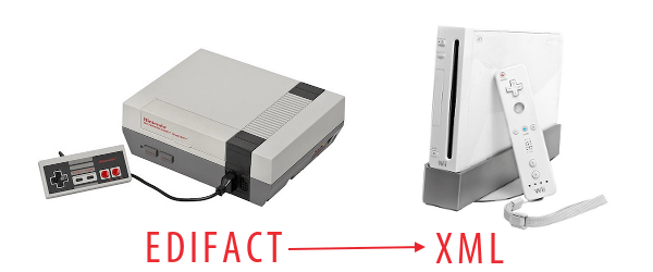 Nintendo NES is to Wii as EDIFACT is to XML