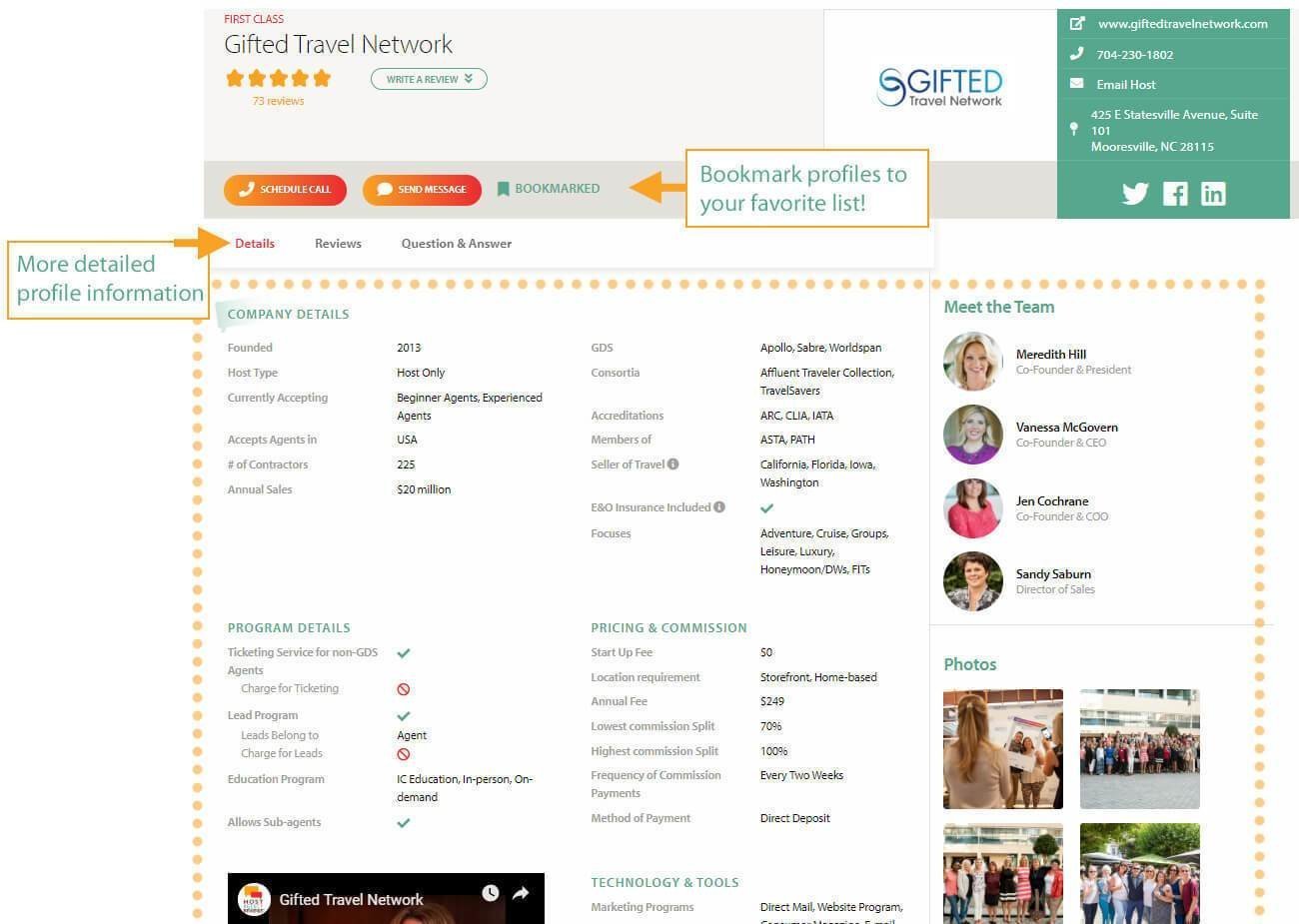 Host Agency Reviews 2.0 Profile - Details Bookmark