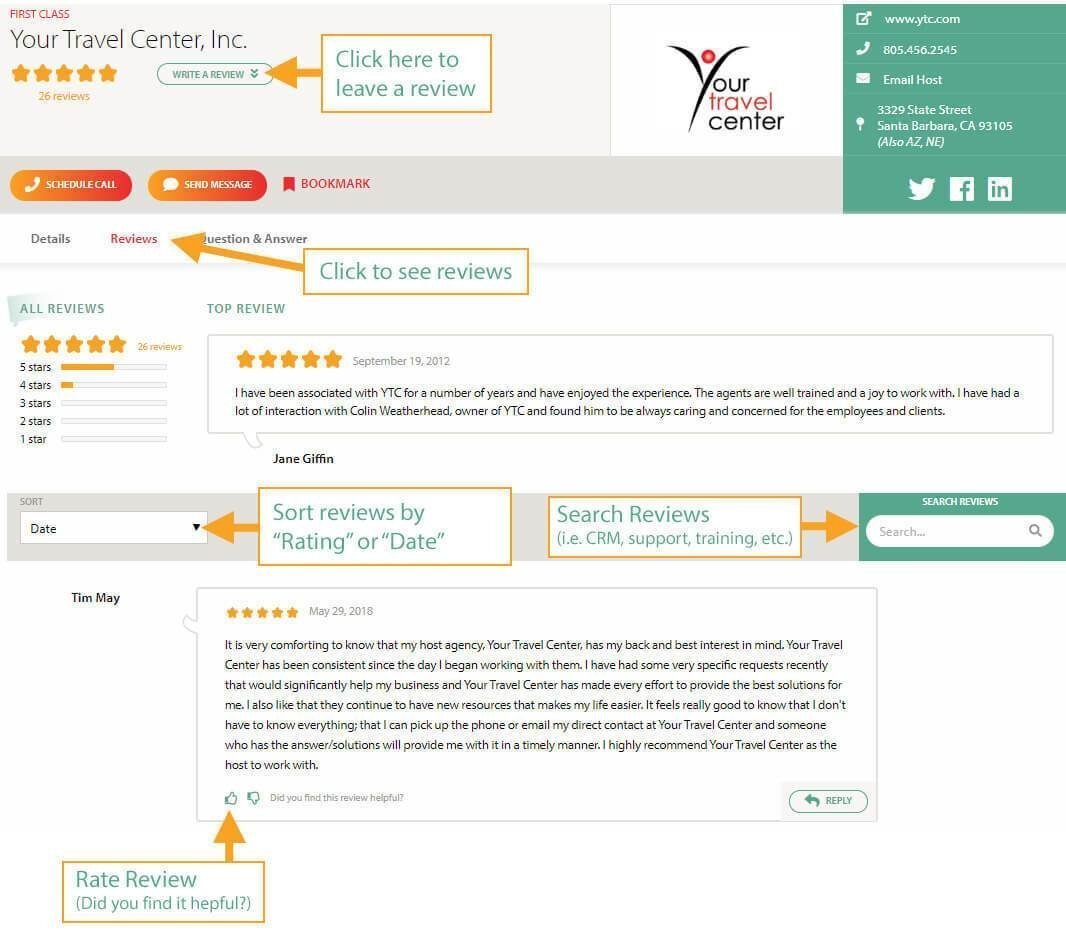 Host Agency Reviews 2.0 Profile - Reviews