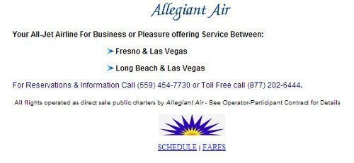 Allegiant Air First Website