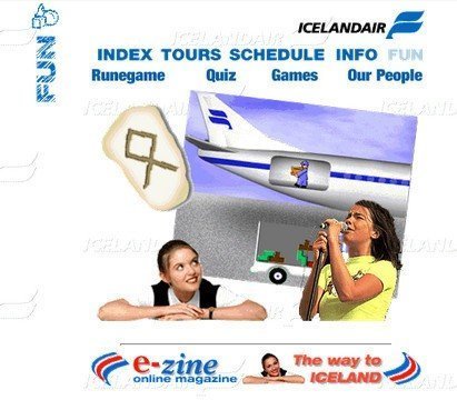 Icelandair 1997 website fun tab