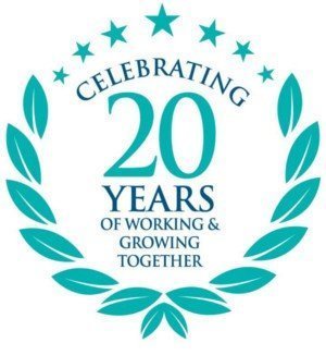 Uniglobe Travel Center 20 years logo